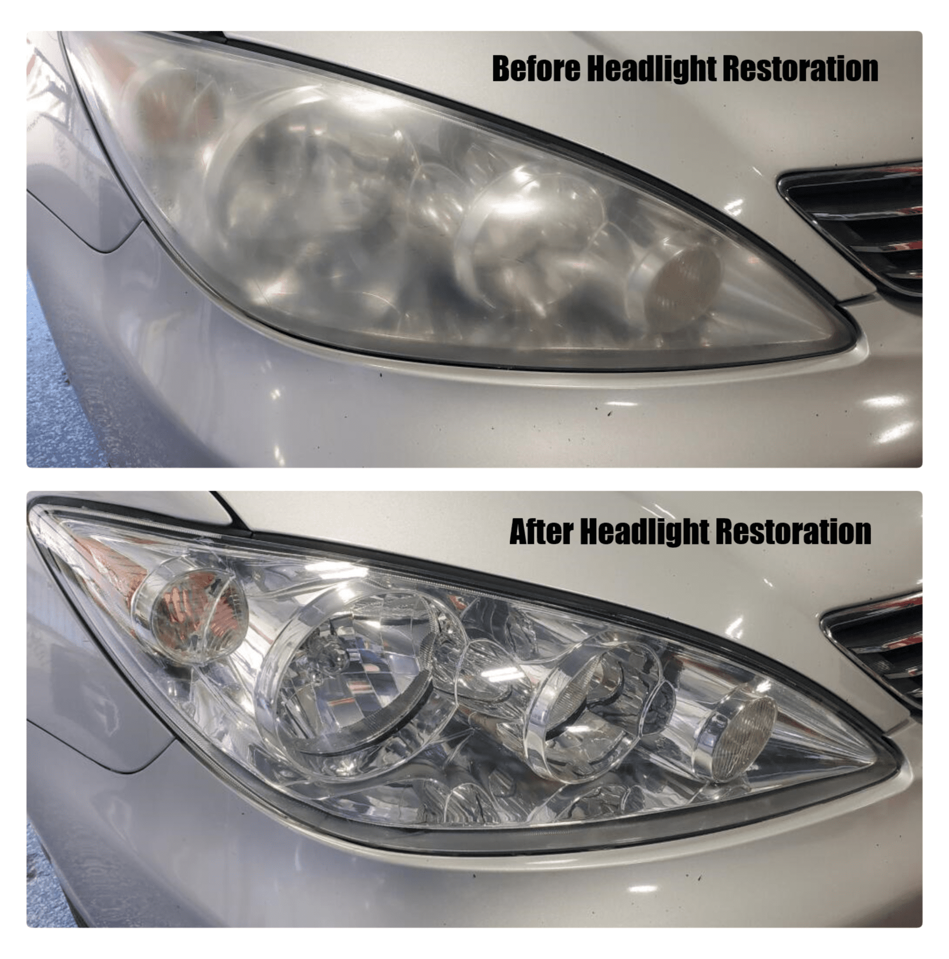 Before and After Headlight Restoration_Renegade Auto Spa